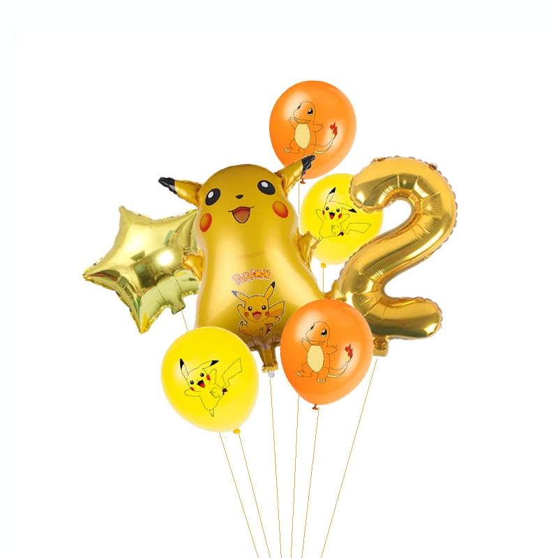 7 шт. Покемон Пикачу Дженни черепаха алюминиевый шар латексный детский день