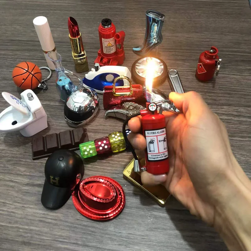 

Mini Metal Novelty Creative Lighter Butane Gas Inflatable Unusual Cigarette Lighter Funny Cute Model Smoking Gadget Men's Gift