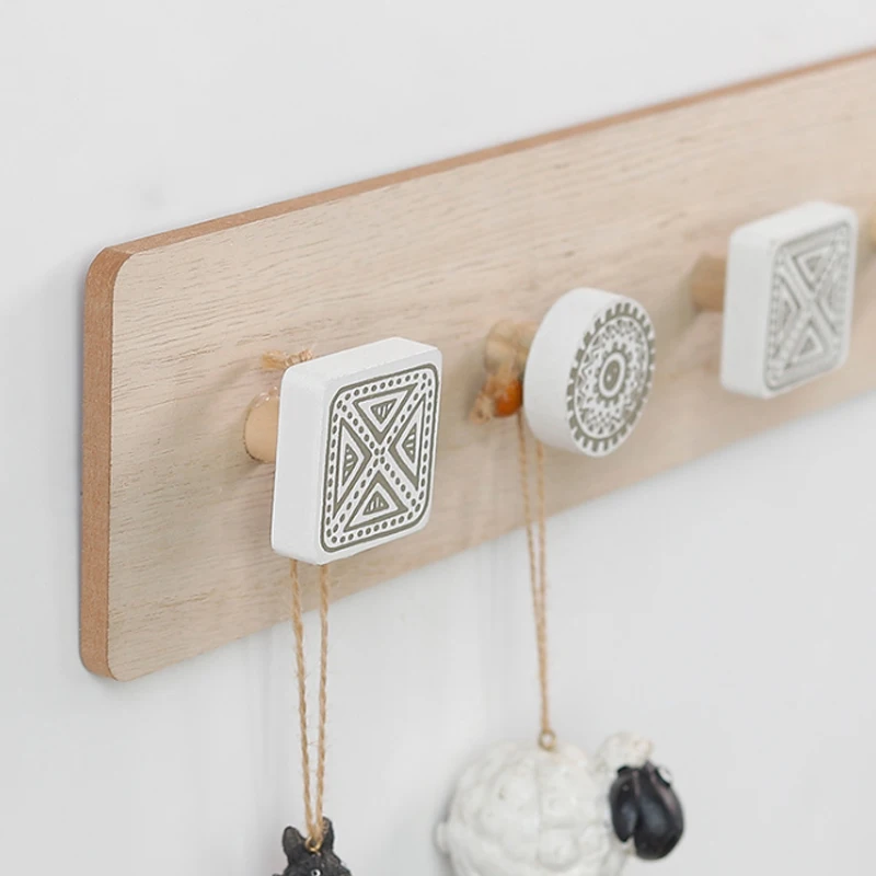 Деревянные Крючки вешалка для одежды нордическая настенная хранения шляпы