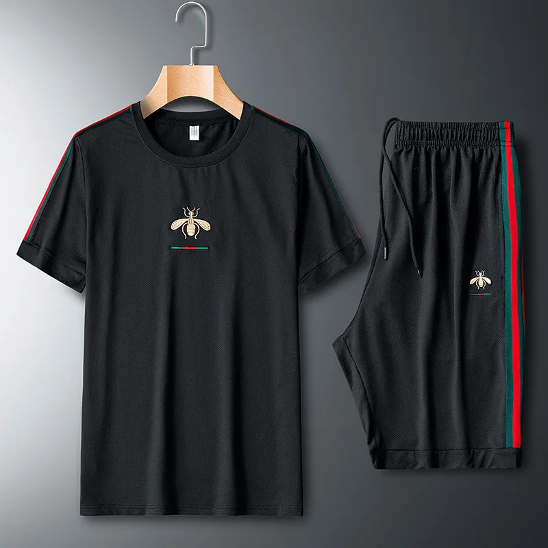 

Мужская Летняя одежда с вышивкой, круглым вырезом и коротким рукавом