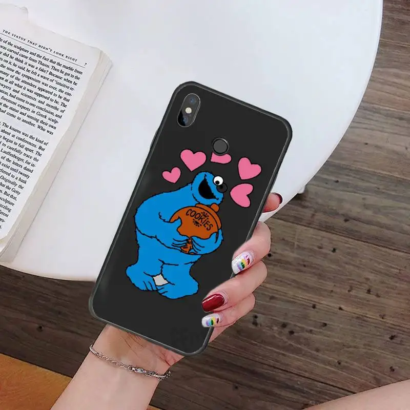 

Ins Sesame Street Cookie Phone Case For Xiaomi Redmi mi note max 3 5 6 8 9 10 t S SE lite pro Soft Silicone Cover Funda