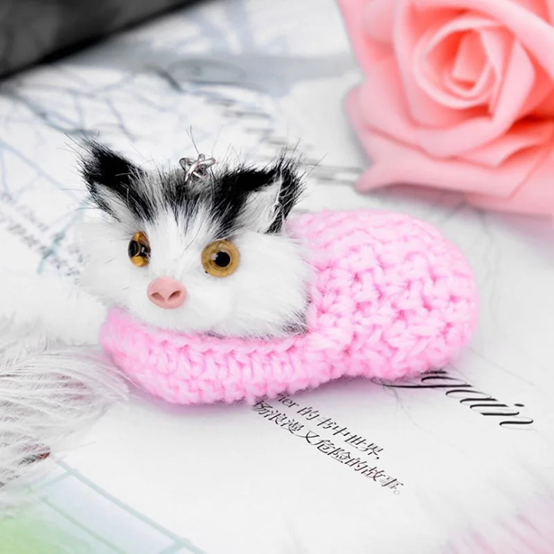 Милые милые брелоки с помпоном в виде спящего кота для женщин и девушек брелок