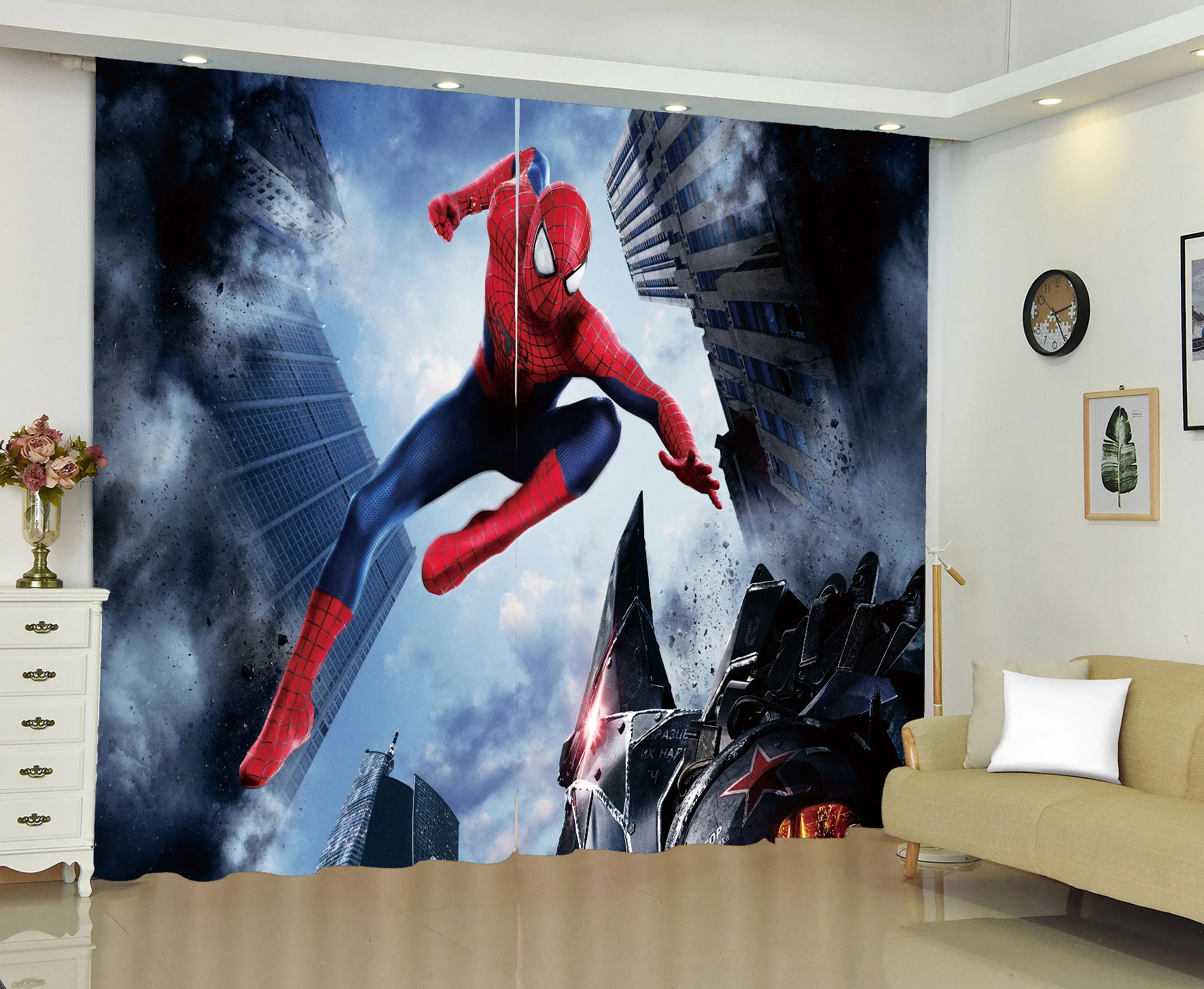Disney шторы в мультипликационном стиле с человеком-пауком hero экспедиция