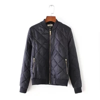 autumn and winter new style womens wear versatile loose thin solid color diamond embossed casual jacket fashion