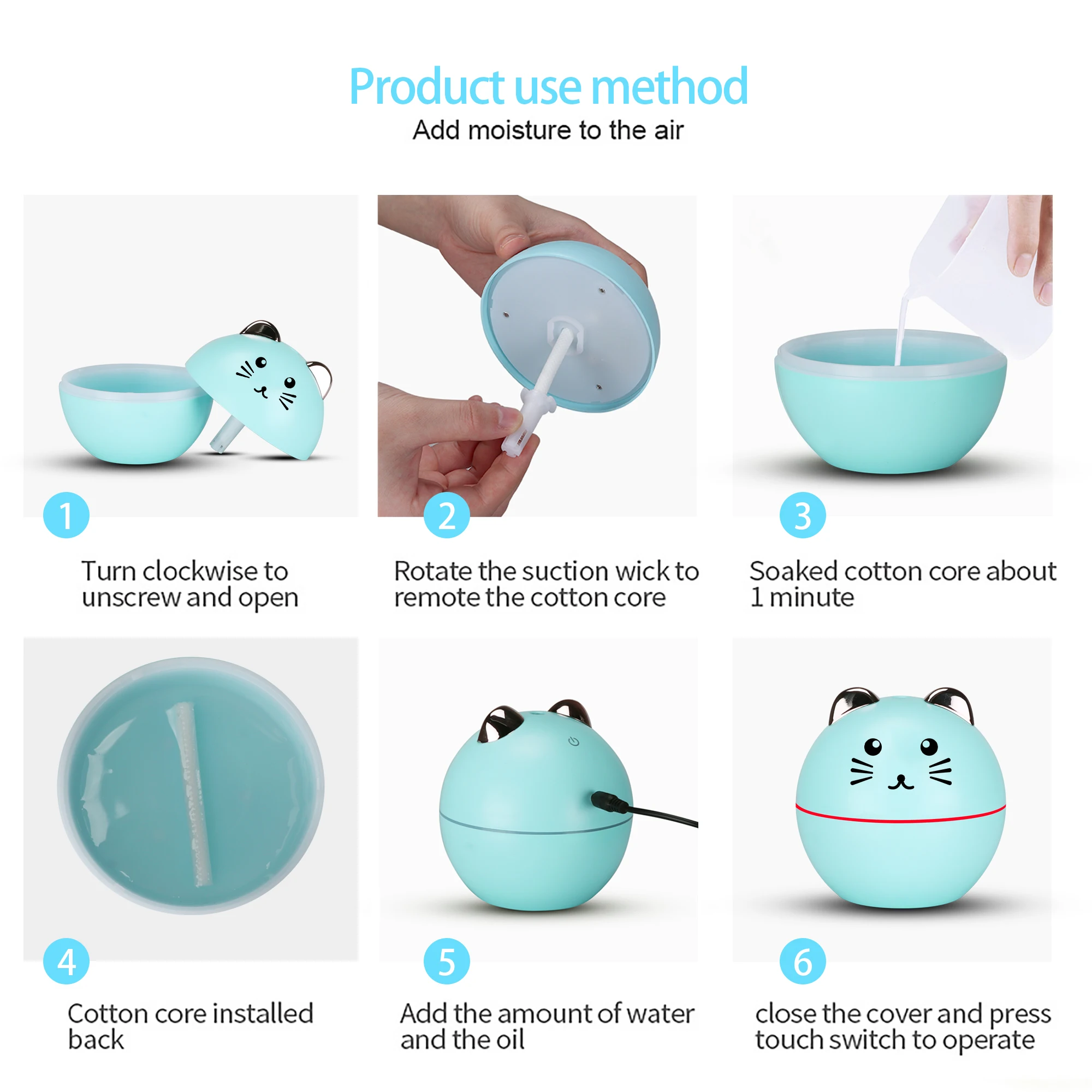 Новый специальный USB увлажнитель воздуха NMT 140 с милыми животными для ухода за