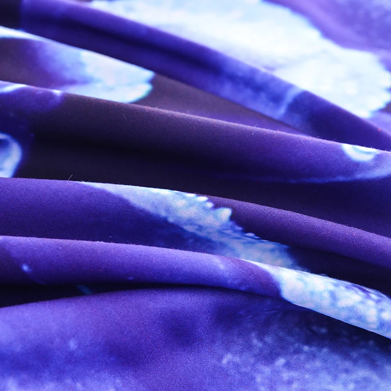 Комплект постельного белья с 3D принтом синие цветы пододеяльник наволочка