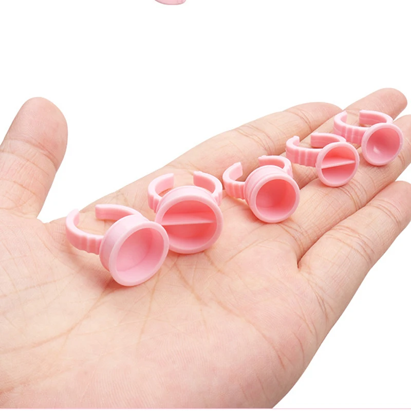 

YioWio Elastic Pink Eyelash Extension Glue Ring Container Cup Lash Grafting Grain Embroider Munsu Tattoo Ink Ring Container Cup