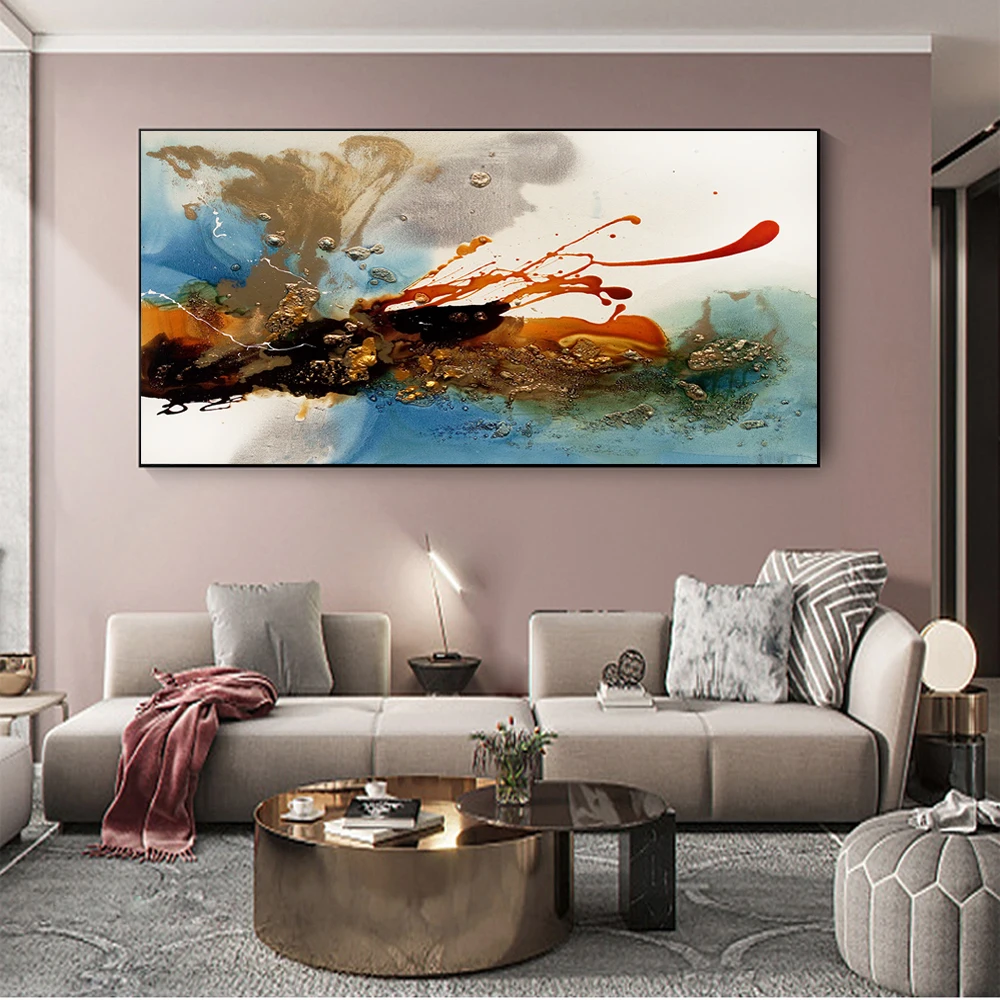 

Abstract Gold Clouds Wall Art Canvas Paintings Modern Graffiti Art Posters And Prints Wall Decorative Pictures Cuadros Decor