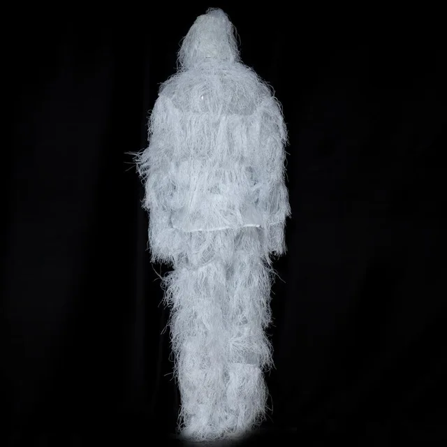 4 шт. костюм Охота камуфляж, лесная местность 3D Ghillie Bionic обучение Bowhunt Ghillie - Цвет: White