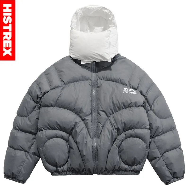 HISTREX Bubble Parkas Jackets Men,2022 Y2K Brand Outwears,Winter Warm Detachable Parka,Women Oversized Coats,Mens Hip Hop Jacket