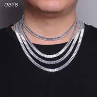 5mm women iced out rhinestone cuban link chains necklace aaa zircon 1 row tennis chain necklace men hip hop jewelry wholesale