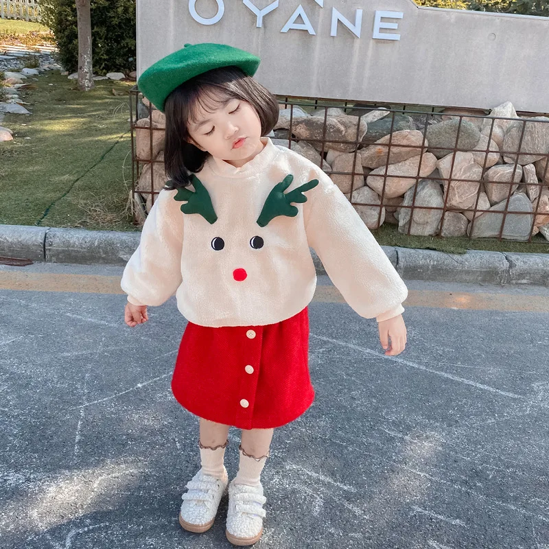 Рождественский красный комплект из 2 предметов для возраста 3 - 8 лет футболка и