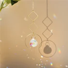 Шариковое железное кольцо, хрустальные призмы, подвесные радужные аксессуары для освещения, оконные шторы, подвеска, Декор для дома и сада