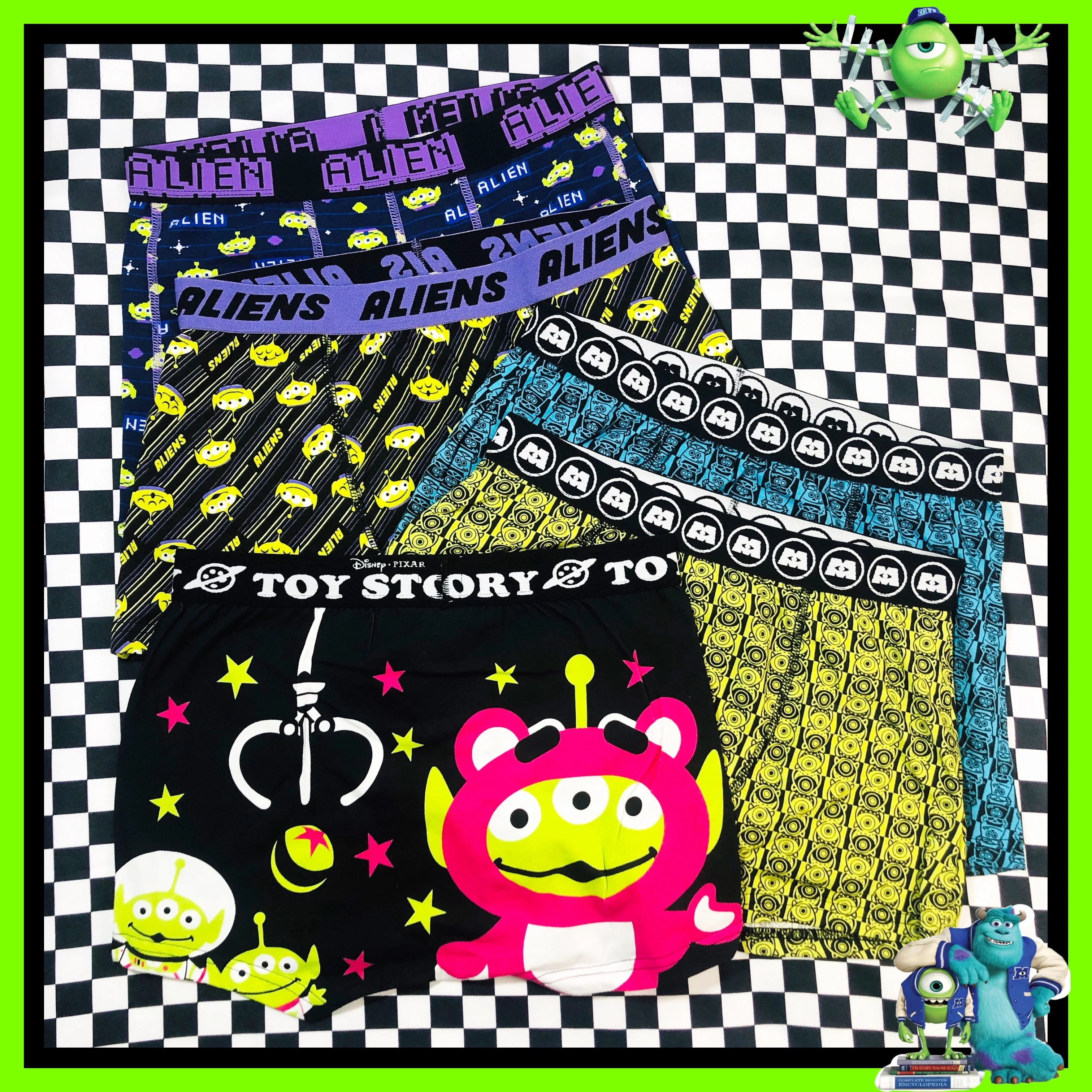 

Disney Summer Men's Cotton Comfortable Breathable Underpants Toy Story Dinosaur Blue Hair Monster Three Eyes Boxer Shorts