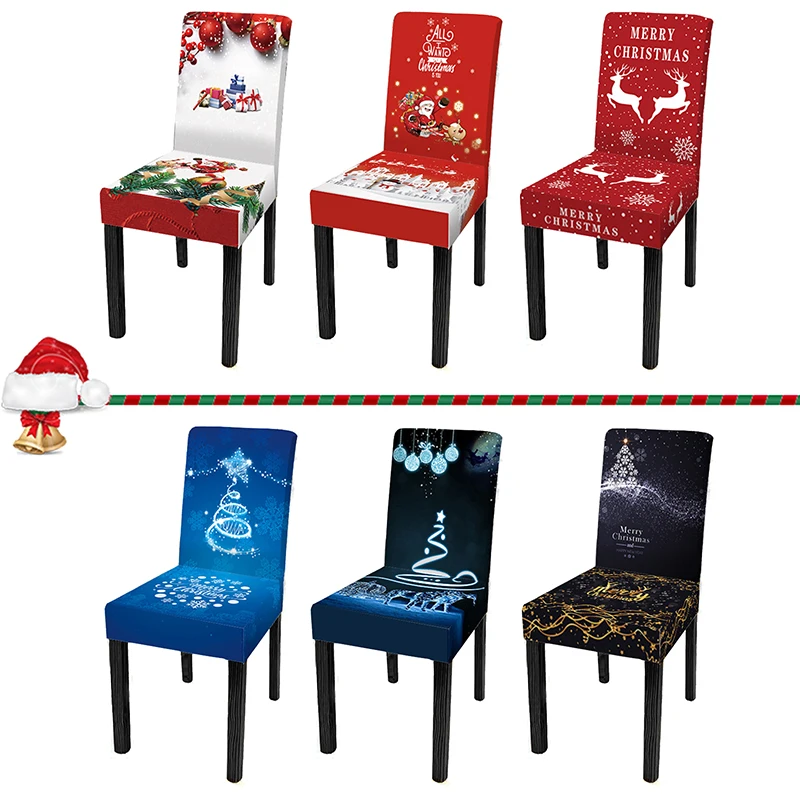 Чехлы для стульев с принтом растягивающиеся моющиеся чехлы Защитные сидений