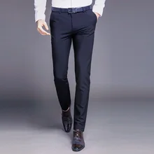 New Fashion High Quality Cotton Men Suit Pants Straight Spring Autumn Long Male Classic Business Casual Trousers Full Length (1)