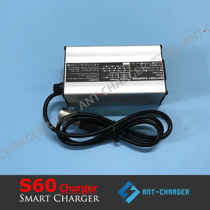 Герметичное 54 75 в 1A умное зарядное устройство для 45 В/48 15s LiFePO4 LFE LFP LiFe Battery Pack 3 65 * = |