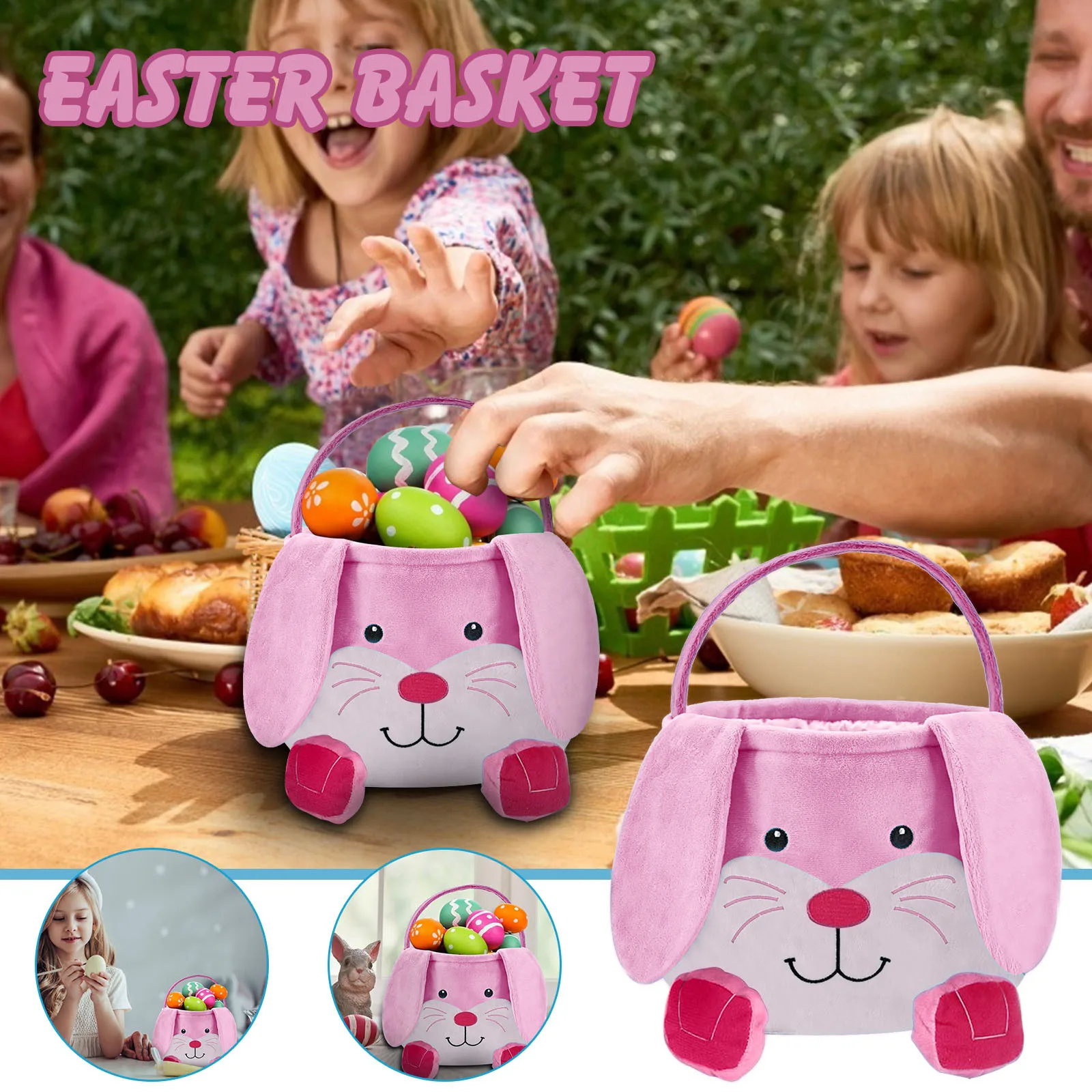 

Easter Decoration Basket Plush Diy Basket Resurrection Bunny Decoration Stuffed Toys Brinquedos De Menina Плюшевые Игрушки
