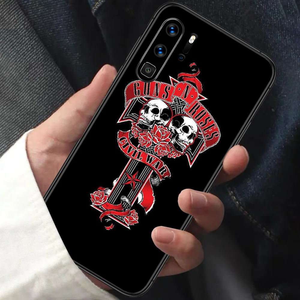 

Rock Band popular Guns N' Roses Phone Case For HUAWEI P 9 10 20 30 40 Lite smart Pro Z 2019 Nova 5T 6 7 i black Prime Pretty