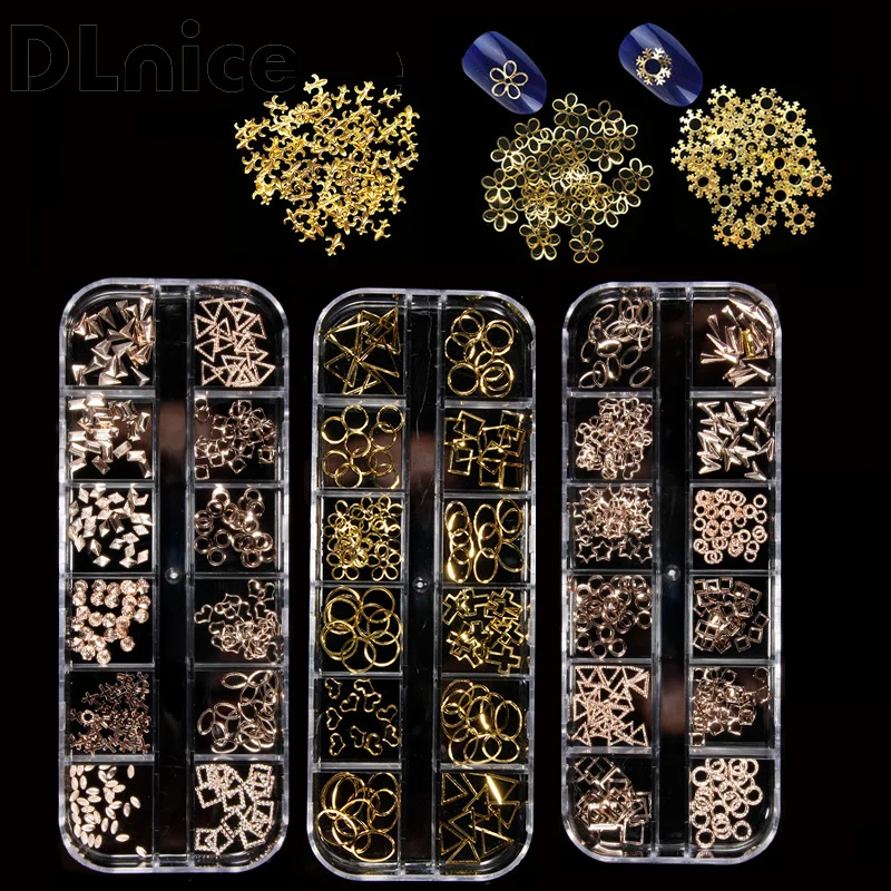 

1 Box Nail Art Accessories Patch Star Metal Rivet Color Diamond Mixed Nail Patch Boxed Nail Products Beauty Salon For Women