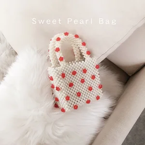 Retro Pearls bag acrylic beaded box totes bag women evening party handbag 2020 Female summer Elegant bag luxury brand wholesale