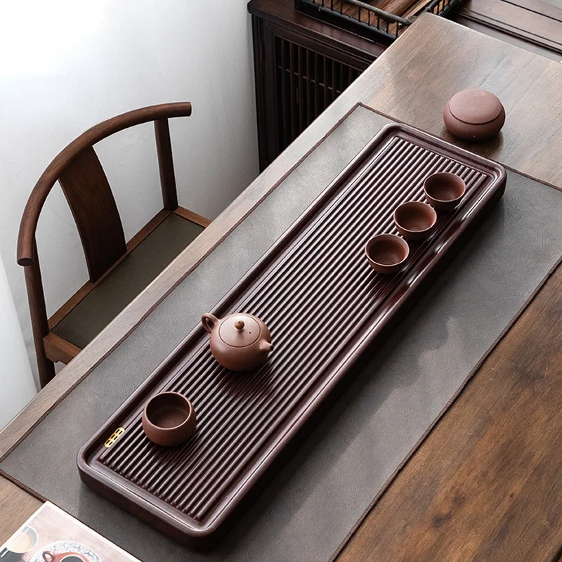 

Serving Wooden Tea Tray Handmade Water Storage Large Chinese Luxury Dry Bubble Tea Tray Ceremony Plateau De Service Teaware 50