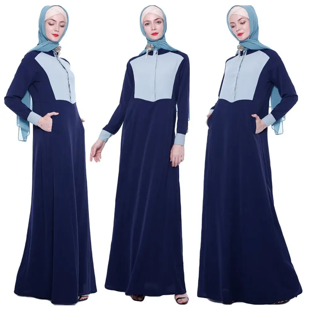 Elegant 2019 New Abaya Women Muslim Shirt Maxi Dress Islamic Patchwork Kaftan Vintage Jilbab Robe Gown Arab Cocktail Party | Тематическая
