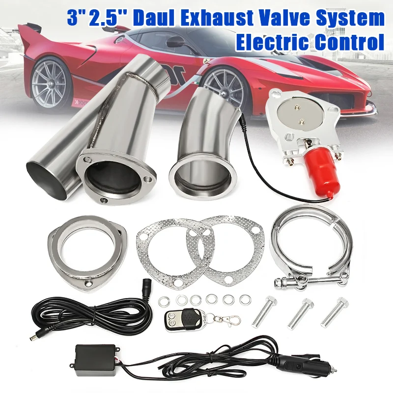 

2.5" 3" Electric Exhaust Muffler Valve Cutout System Remote Switch Controller Dump Exhaust Cutout Valve