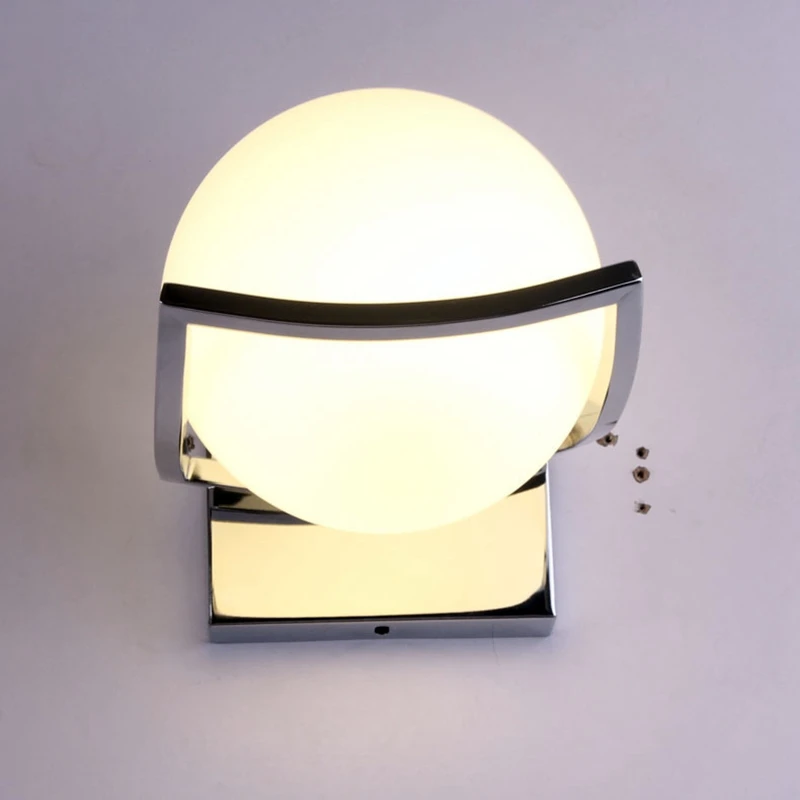 

Unique Creative Metal Glass Ball Wall Lamp Led Wall Lights for Passage Corridor Bedroom Bedside Lamp