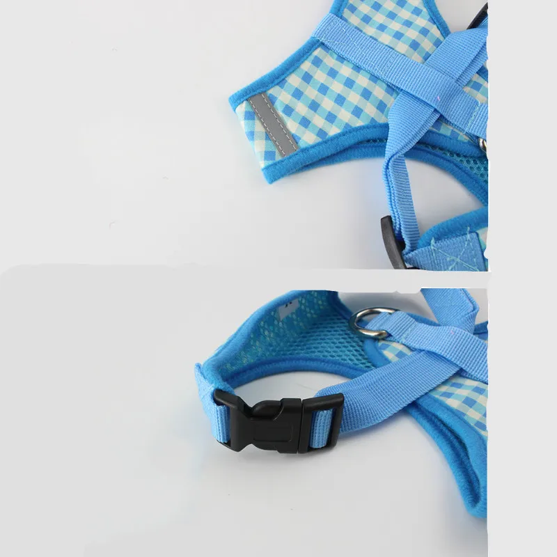 Поводок для собак ошейник светоотражающий сетчатый дышащий нагрудный ремень из