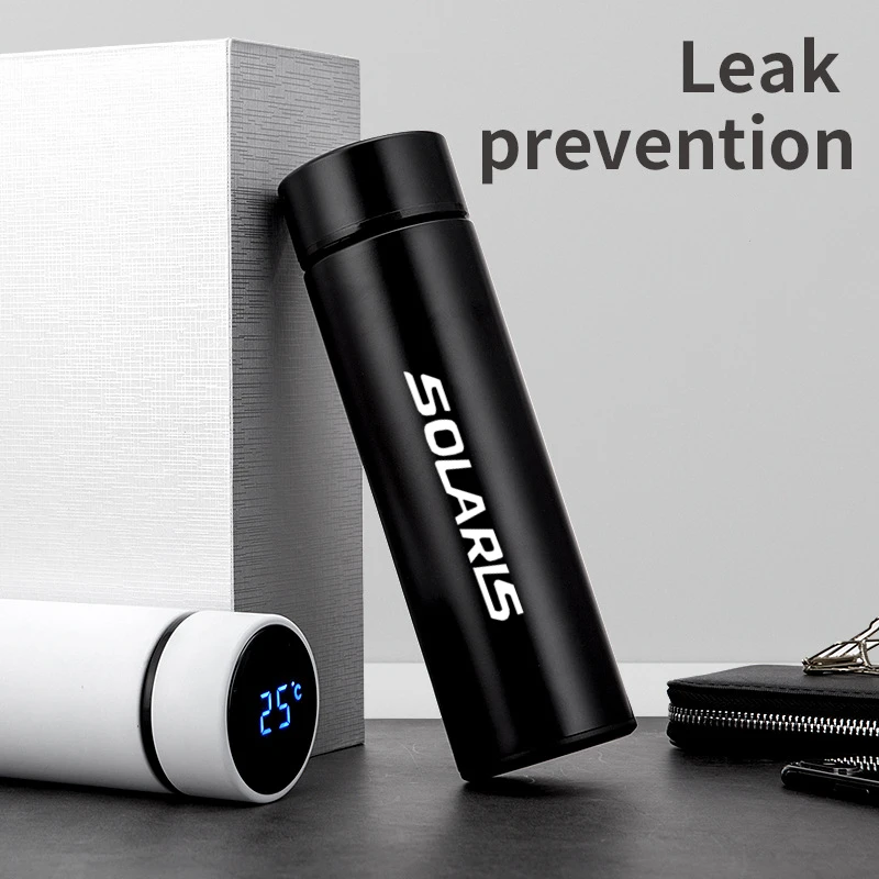 

Smart Stainless Steel Vacuum Water Cup Temperature Display Cup in-Car Thermos For Hyundai SOLARIS 2019 2017 2012 Accessories