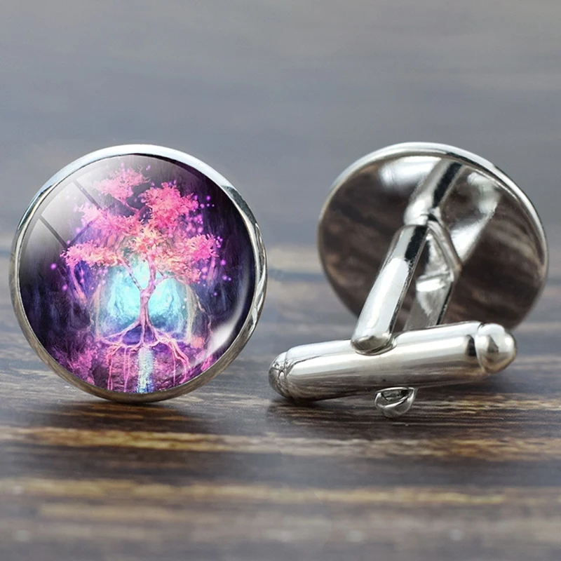 

Tree Of Life Time Gemstone Cufflinks Men's Best Man Cufflinks Wedding Life Tree Suit Shirt Cufflinks Men's Accessories |Tie Clip