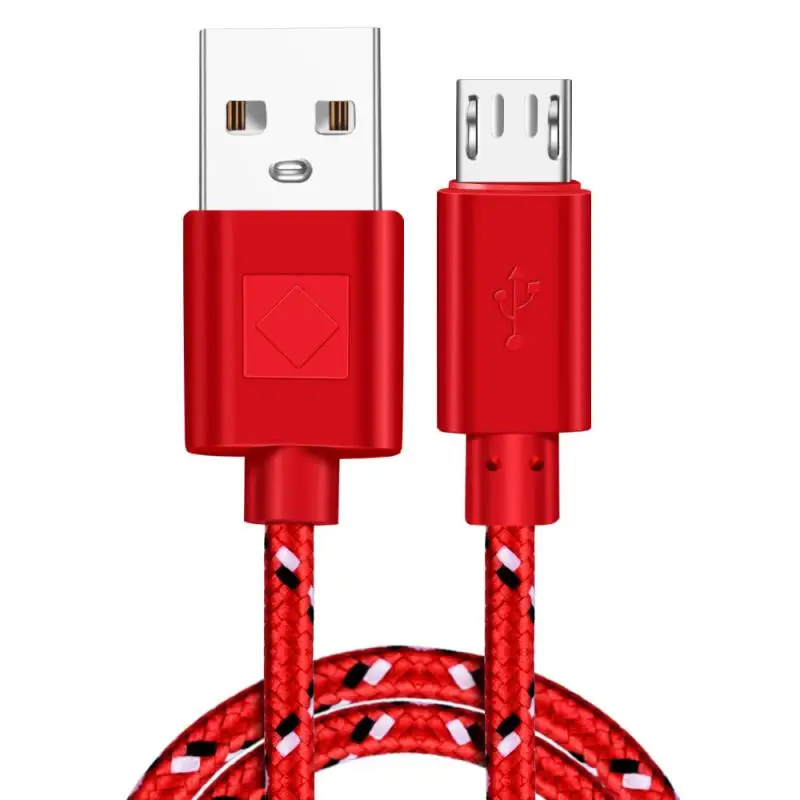Микро USB кабель 3A нейлоновый быстрой зарядки для передачи данных Samsung Xiaomi LG