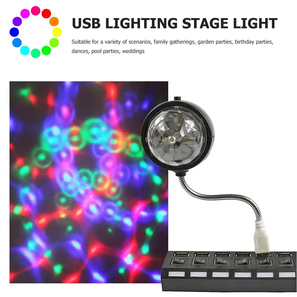 

W530 LED Stage Light USB Colorful Rotating Magic Ball Lamp KTV Party Disco Projector Internal and External Sources More Colorful