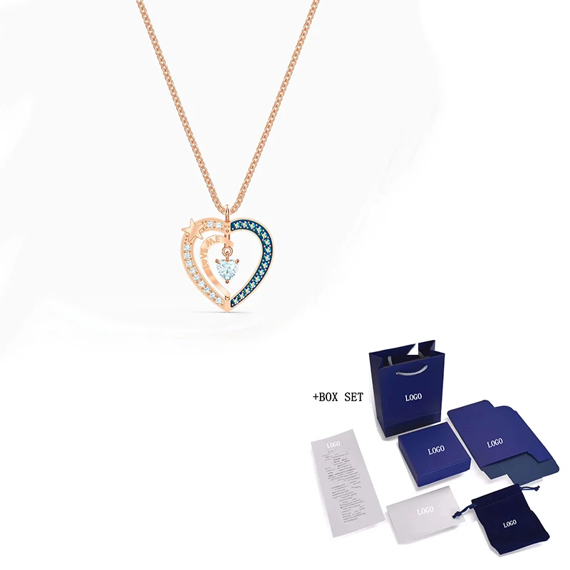 Новинка Золотая подвеска SWA в форме сердца звездной ночи декоративное