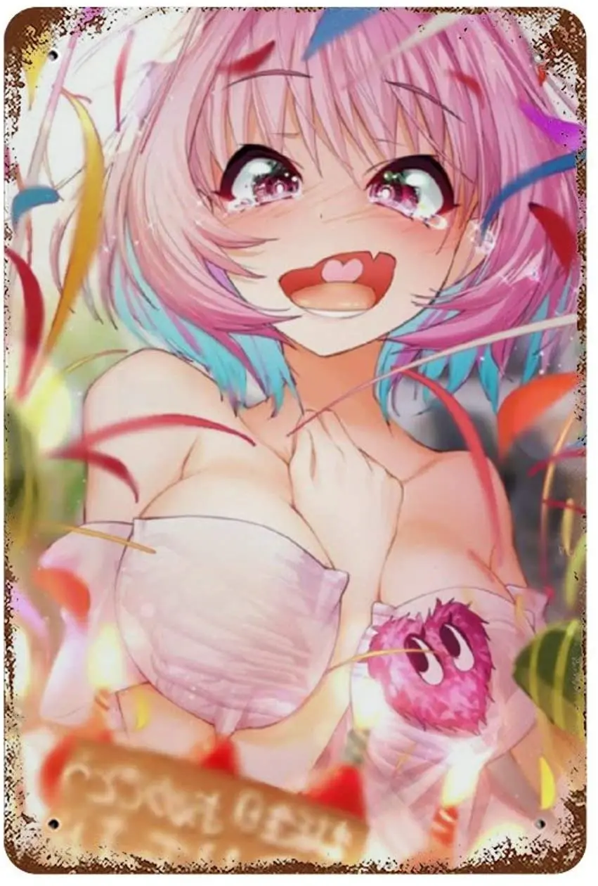 Красивые Ahegao Винтаж металлический знак ретро жестяной s для магазина бар