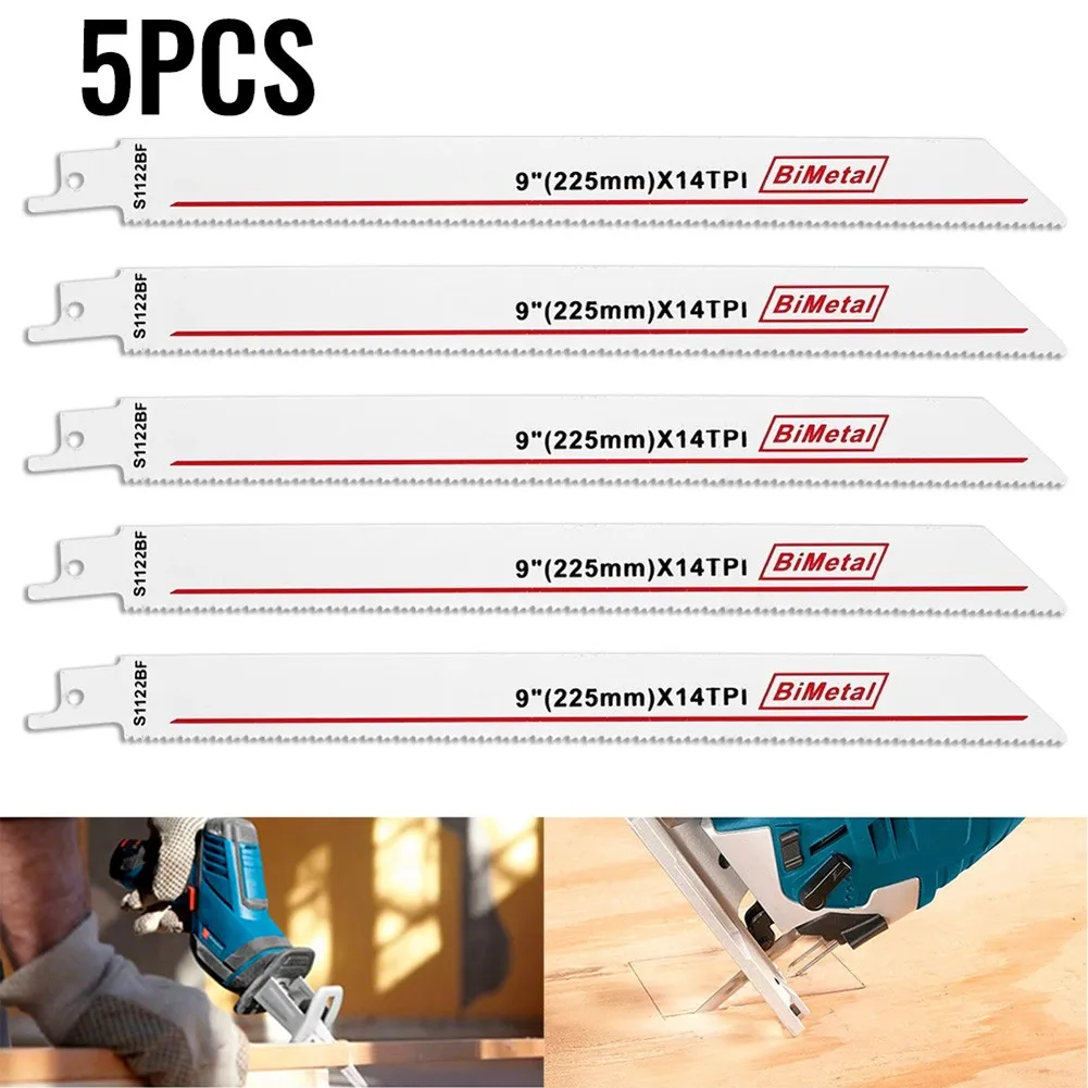 

5Pcs S1122BF 14T Bimetal Reciprocating Saw Blade Wood Metal PVC Tube Cutting Sabre12 Saw Blade Woodworking Power Tool Part