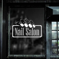 nail salon logo vinyl windwo sticker manicure fashion art decoration for bussiness shop spa beauty salon room decals murals 4452