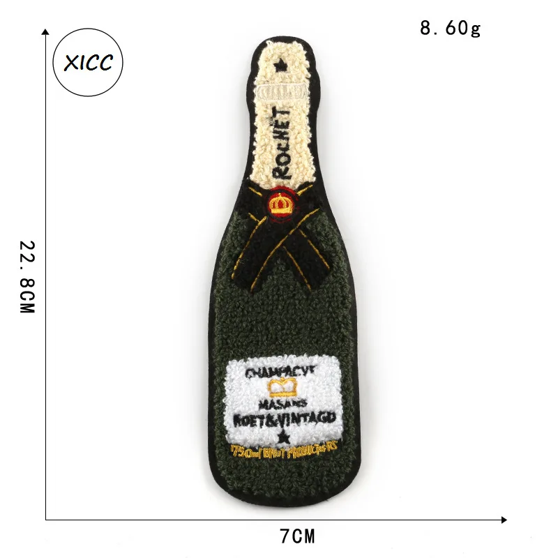 1PC green bottle XICC большой размер полотенце вышивка мультфильм Медведь патч пользовательские синель пришить патч Супер крутые солнцезащитные очки Лоскутная наклейка аппликации - Цвет: 1PC green bottle