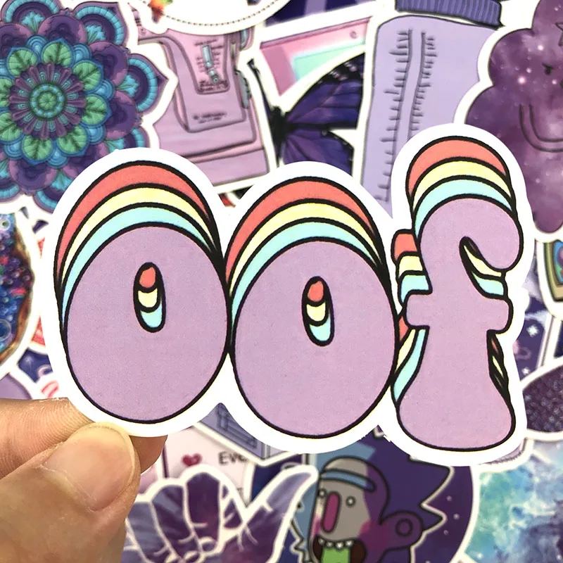 50 шт./компл. мультфильм Граффити наклейки фиолетовые классные наклейки для DIY багажа ноутбука холодильник мотоцикла автомобиля Pegatinas