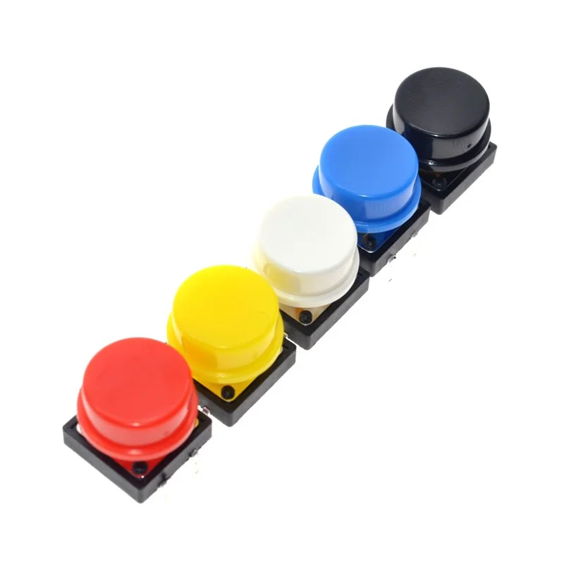 

5 Colors 12X12X7.3MM Micro Switch Button Tact Cap Tactile Push Momentary + Component box for Arduino 25Pcs/Set