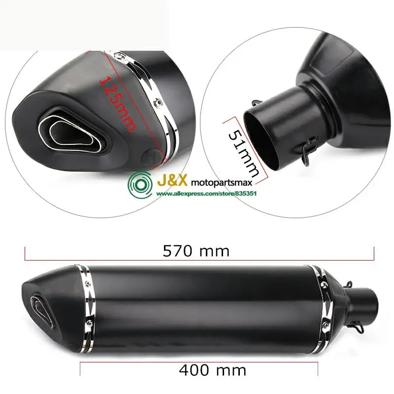 

57CM long Motorcycle carbon Fiber Exhaust Muffler Pipe Silencer DB-KILLER Z900 Tmax500 Tmax530 Ninja400 Ninja650 FZ8 GSX150R