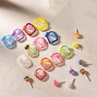 20 pieces of mixed color cute lollipop mini nail art accessories diy nail art accessories 3d jelly gummy bear nail charm cartoon