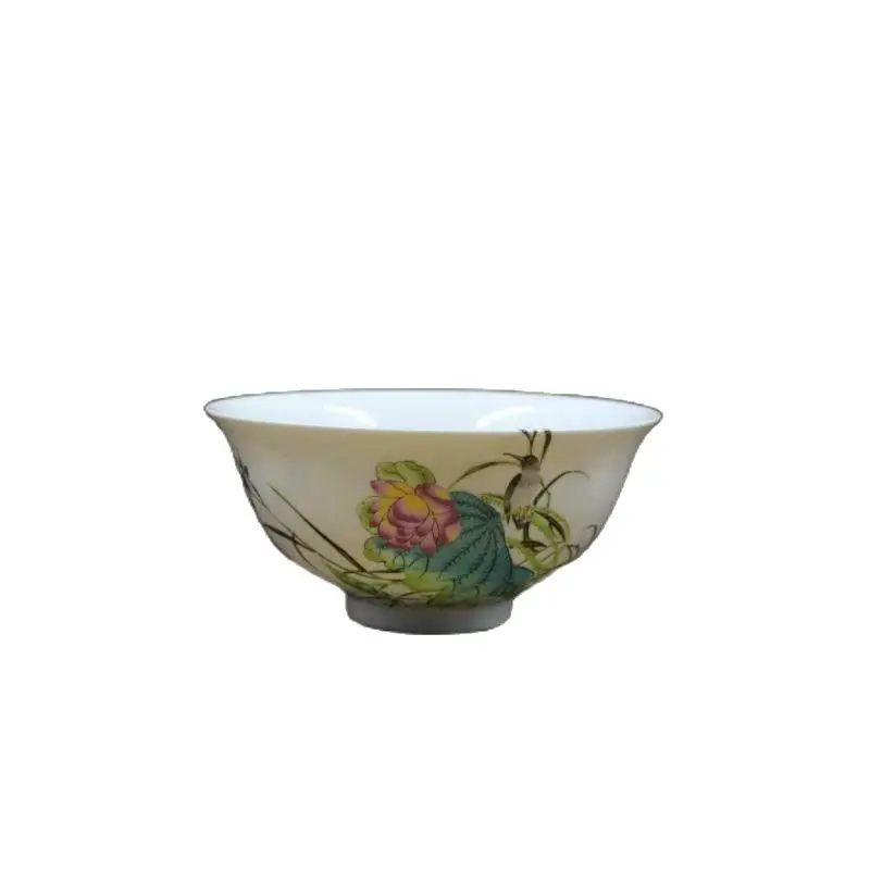 

Chinese Old Porcelain Pastel Birds And Flowers Painting Bowl Chinese Meal Bowl