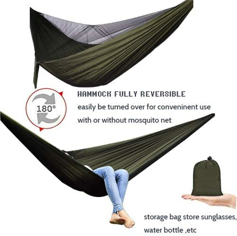 

Outdoor Automatic Quick Open Mosquito Net Hammock Tent With Waterproof Canopy Awning Set Portable 2 Persons Hammock