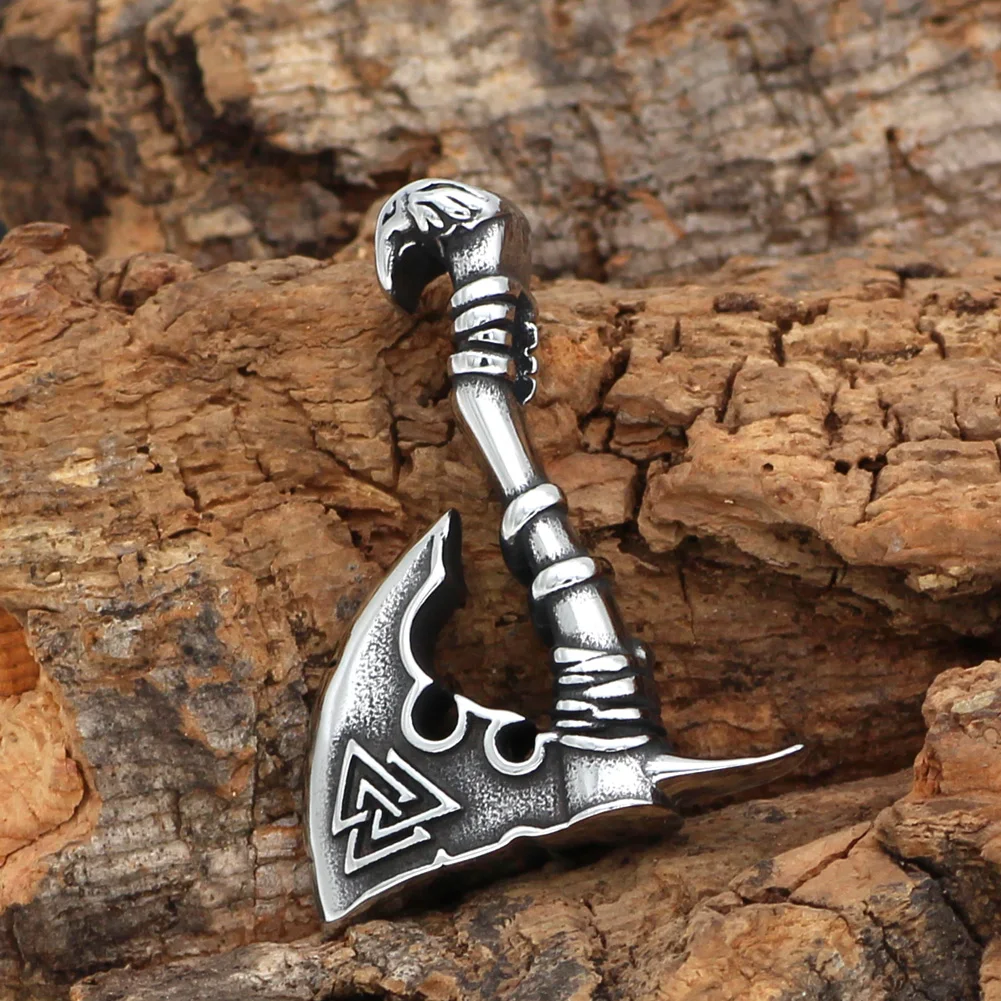 Мужская подвеска в виде топора из нержавеющей стали Viking Valknut Amulet|Ожерелья с