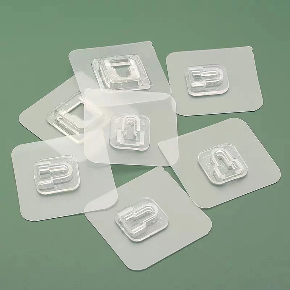 

5/10pcs double-sided adhesive wall hook hanger strong transparent suction cup wall-mounted storage rack Dropshipping