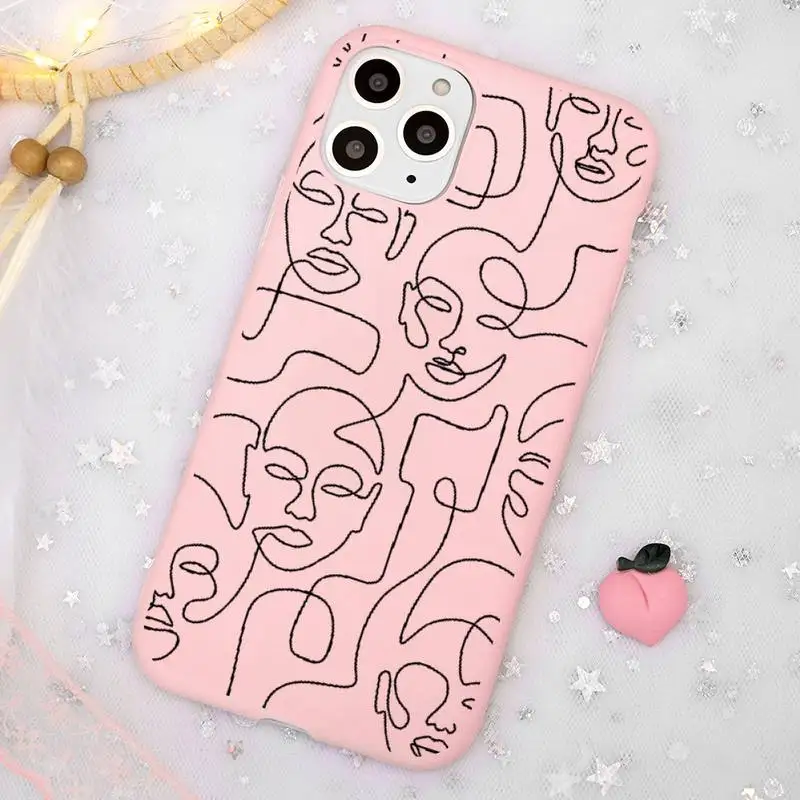 

Abstract art painting Phone Case Candy Color Pink for iPhone 11 pro XS MAX 8 7 6 6S Plus X 5S SE 2020 XR