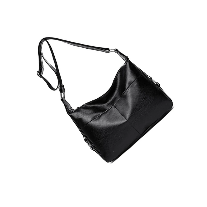 

2020 New casual ladies Messenger bag PU leather soft bag shoulder bag simple fashion black and wine red handbag