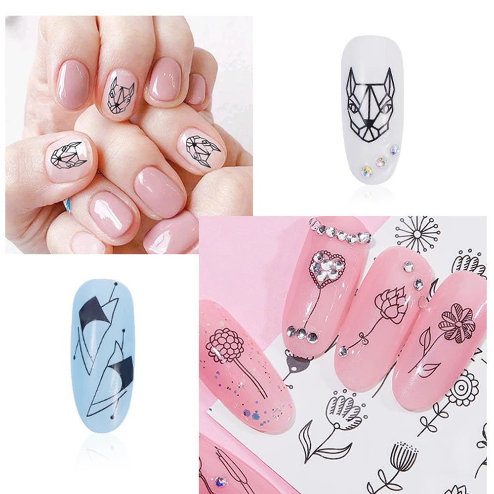 1 лист линейный узор водяной знак переводная наклейка инструмент для маникюра